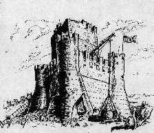Un disegno del castello di Rocca Calascio