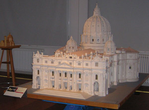 Il modello in scala della Basilica di San Pietro