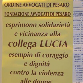 Solidarietà a Lucia dagli avvocati di Pesaro