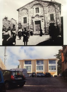 Al posto della chiesa della Ss. Trinità, negli anni '50 fu costruita una scuola, attuale sede del liceo 'Baldi' (via Giro del Cassero)